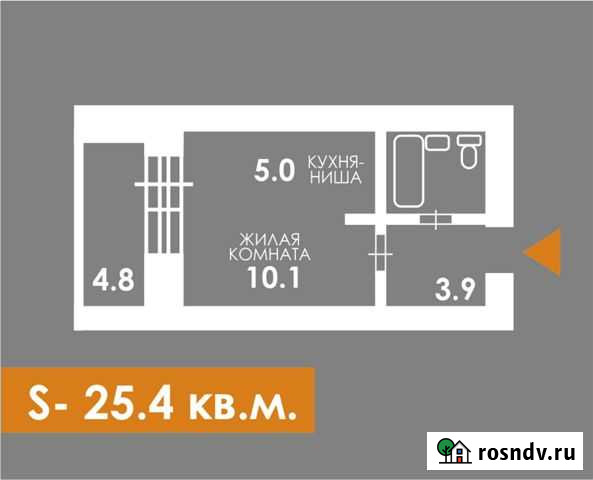 Студия, 26 кв.м., 5/10 эт. Благовещенск - изображение 1