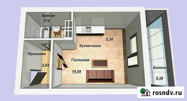 Студия, 29 кв.м., 2/10 эт. Заречный - изображение 1