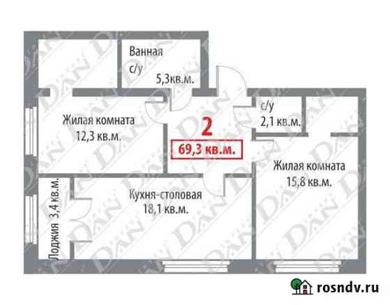 Студия, 69.3 кв.м., 8/16 эт. Челябинск