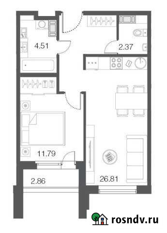 1-комнатная квартира, 45.5 м², 3/5 эт. на продажу в Сестрорецке Сестрорецк - изображение 1