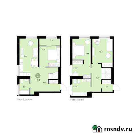 3-комнатная квартира, 119 м², 16/17 эт. на продажу в Екатеринбурге Екатеринбург