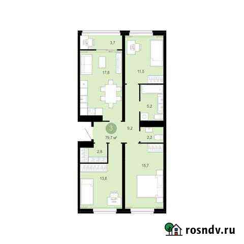 3-комнатная квартира, 81.2 м², 5/16 эт. на продажу в Тюмени Тюмень