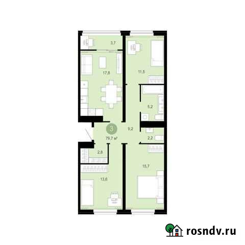 3-комнатная квартира, 81.2 м², 5/16 эт. на продажу в Тюмени Тюмень - изображение 1