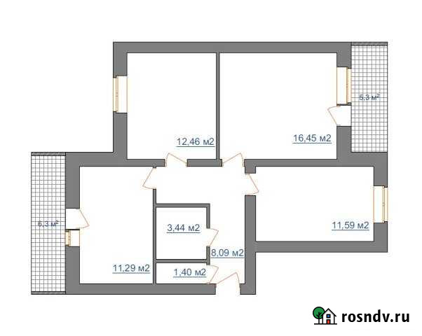3-комнатная квартира, 64.6 м², 4/4 эт. на продажу в Светлогорске Светлогорск - изображение 1
