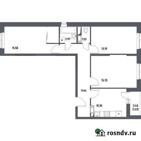 3-комнатная квартира, 72.2 м², 15/17 эт. на продажу в Октябрьском Московской области Октябрьский