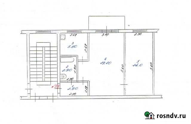 2-комнатная квартира, 44.4 м², 4/5 эт. на продажу в Шумерле Шумерля - изображение 1