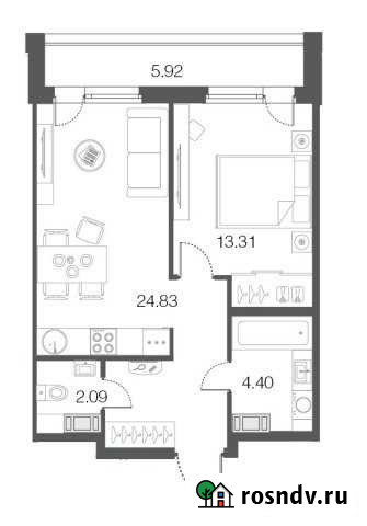 1-комнатная квартира, 44.6 м², 4/5 эт. на продажу в Сестрорецке Сестрорецк - изображение 1