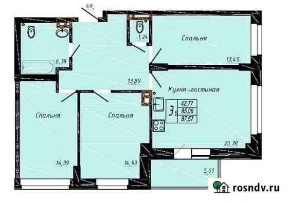 3-комнатная квартира, 90 м², 7/24 эт. на продажу в Ростове-на-Дону Ростов-на-Дону