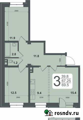 3-комнатная квартира, 69.5 м², 8/17 эт. на продажу в Иркутске Иркутск - изображение 1