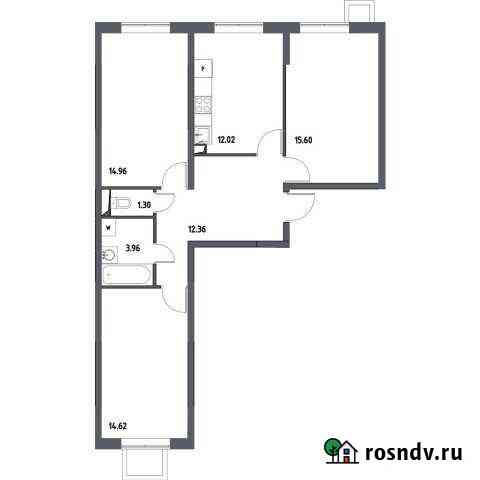 3-комнатная квартира, 74.8 м², 1/17 эт. на продажу в Октябрьском Московской области Октябрьский