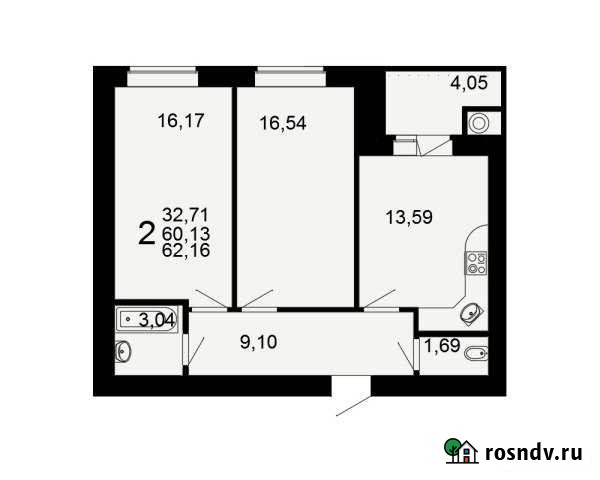 2-комнатная квартира, 62.2 м², 11/13 эт. на продажу в Рязани Рязань - изображение 1