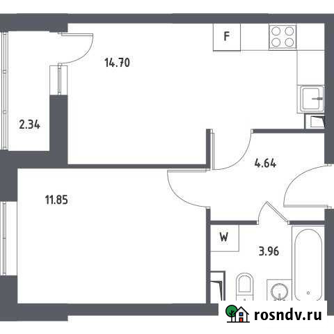 1-комнатная квартира, 36.3 м², 2/17 эт. на продажу в Октябрьском Московской области Октябрьский - изображение 1