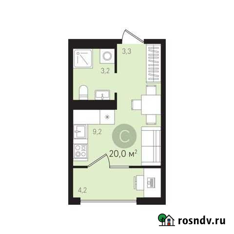 Квартира-студия, 20 м², 10/11 эт. на продажу в Екатеринбурге Екатеринбург - изображение 1