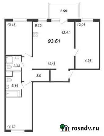 4-комнатная квартира, 93.7 м², 3/10 эт. на продажу в Санкт-Петербурге Санкт-Петербург