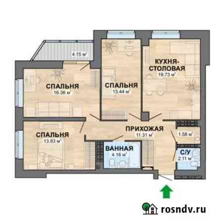 3-комнатная квартира, 86.2 м², 14/25 эт. на продажу в Екатеринбурге Екатеринбург