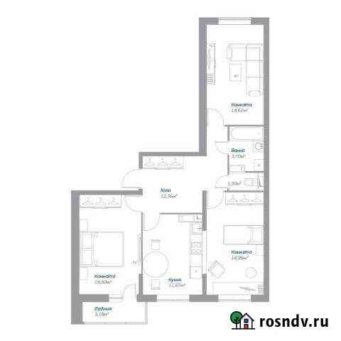 3-комнатная квартира, 75.8 м², 3/17 эт. на продажу в Октябрьском Московской области Октябрьский