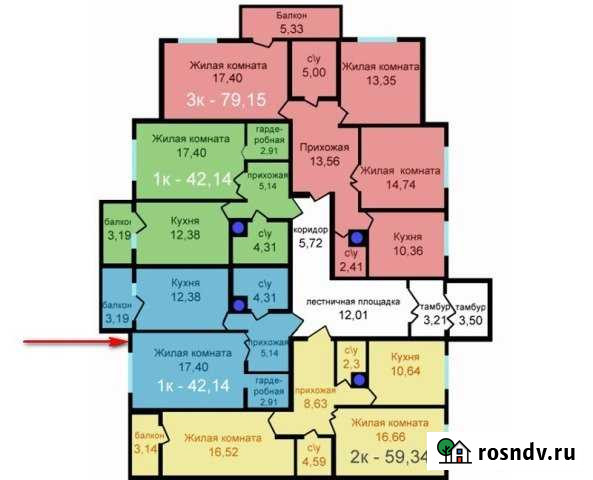 1-комнатная квартира, 44 м², 3/4 эт. на продажу в Краснообске Краснообск - изображение 1