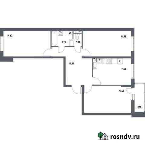 3-комнатная квартира, 75.8 м², 13/17 эт. на продажу в Октябрьском Московской области Октябрьский