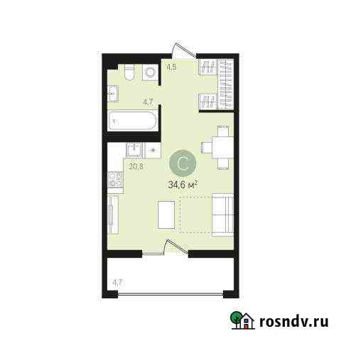 Квартира-студия, 34.5 м², 14/18 эт. на продажу в Тюмени Тюмень