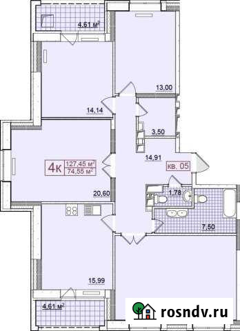 4-комнатная квартира, 127.9 м², 14/17 эт. на продажу в Ижевске Ижевск - изображение 1