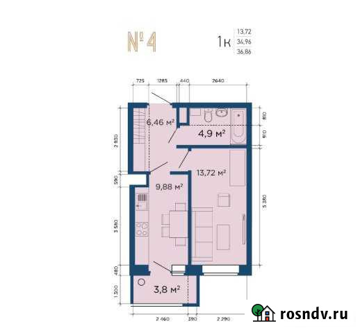 1-комнатная квартира, 34.2 м², 5/10 эт. на продажу в Сарапуле Сарапул - изображение 1