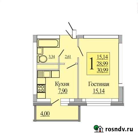 1-комнатная квартира, 31 м², 3/10 эт. на продажу в Новой Усмани Новая Усмань - изображение 1