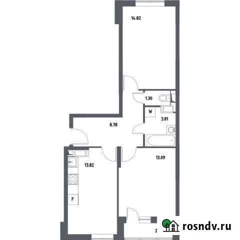 2-комнатная квартира, 57 м², 9/17 эт. на продажу в Октябрьском Московской области Октябрьский - изображение 1