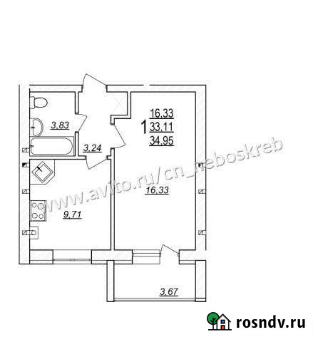 1-комнатная квартира, 35 м², 3/4 эт. на продажу в Белгороде Белгород - изображение 1
