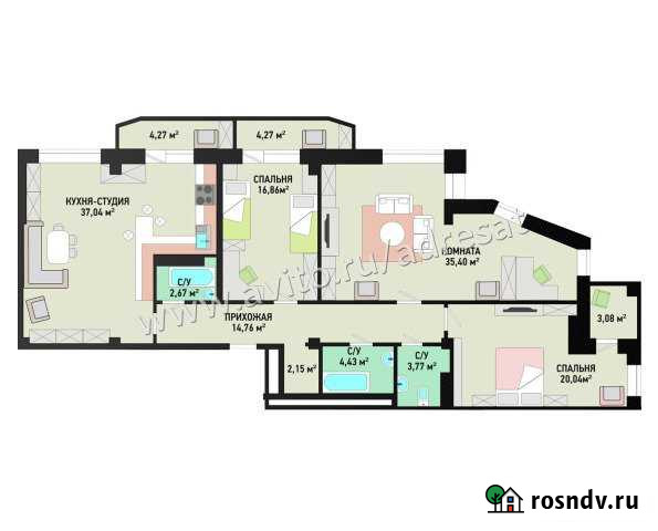 3-комнатная квартира, 141.2 м², 5/8 эт. на продажу в Волгограде Волгоград - изображение 1