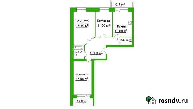 3-комнатная квартира, 80 м², 1/6 эт. на продажу в Ярославле Ярославль - изображение 1