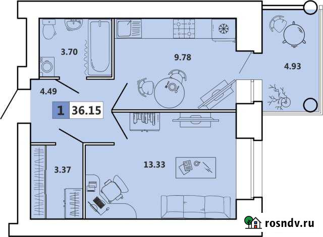 1-комнатная квартира, 36 м², 5/10 эт. на продажу в Архангельске Архангельск - изображение 1