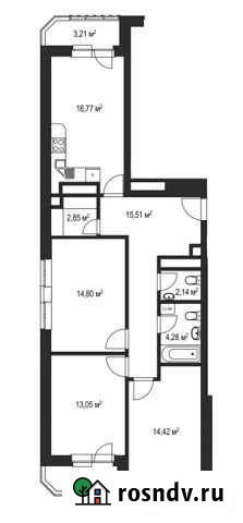 3-комнатная квартира, 87.6 м², 14/17 эт. на продажу в Нижнем Новгороде Нижний Новгород - изображение 1
