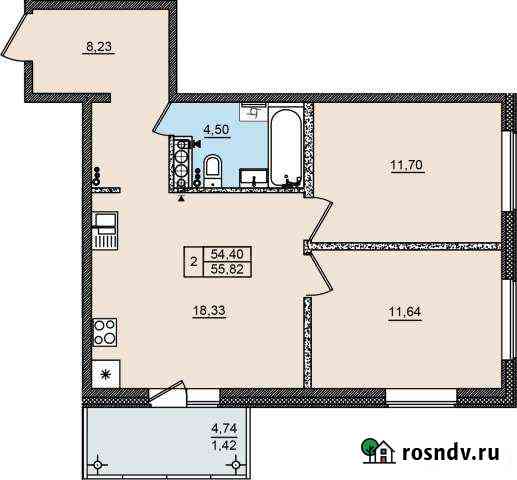 2-комнатная квартира, 55.8 м², 4/9 эт. на продажу в Пскове Псков