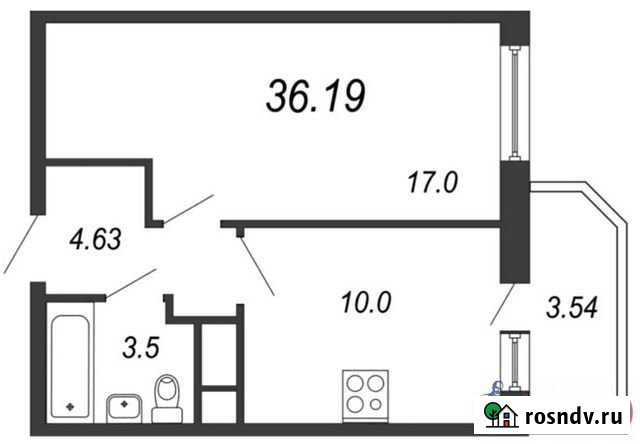 1-комнатная квартира, 36 м², 3/12 эт. на продажу в Мурино Мурино - изображение 1