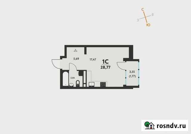 Квартира-студия, 28.8 м², 7/13 эт. на продажу в Перми Пермь - изображение 1