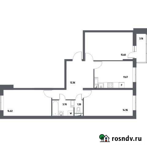 3-комнатная квартира, 75.8 м², 10/17 эт. на продажу в Октябрьском Московской области Октябрьский - изображение 1