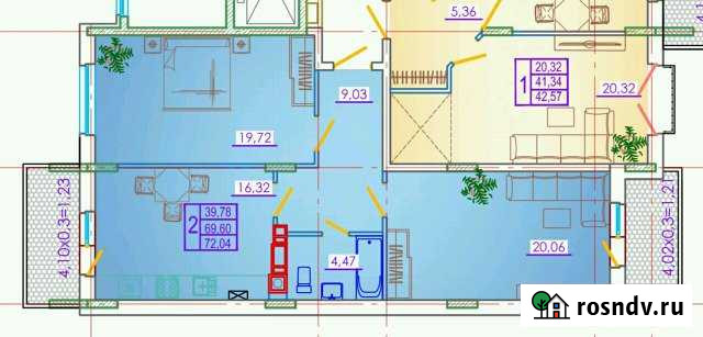 2-комнатная квартира, 72 м², 2/7 эт. на продажу в Геленджике Геленджик - изображение 1