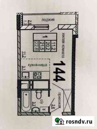 Квартира-студия, 22.8 м², 4/23 эт. на продажу в Новоивановском Новоивановское