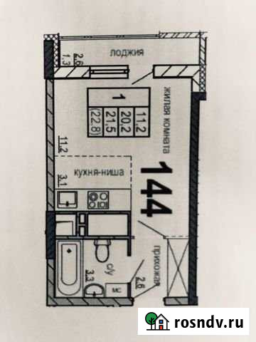 Квартира-студия, 22.8 м², 4/23 эт. на продажу в Новоивановском Новоивановское - изображение 1