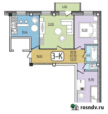3-комнатная квартира, 89.2 м², 9/9 эт. на продажу в Улан-Удэ Улан-Удэ - изображение 1