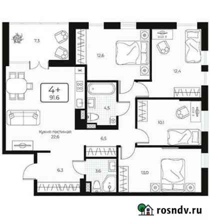 4-комнатная квартира, 91.6 м², 8/24 эт. на продажу в Тюмени Тюмень