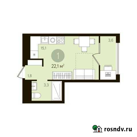 Квартира-студия, 23.9 м², 5/10 эт. на продажу в Тюмени Тюмень - изображение 1