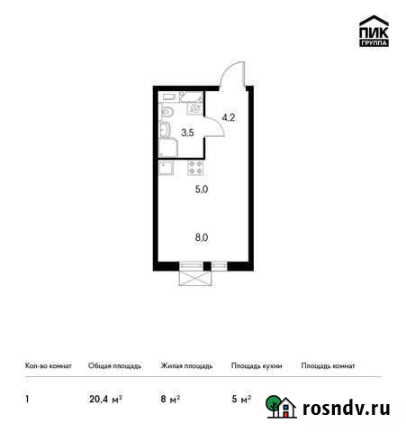 1-комнатная квартира, 20.4 м², 18/22 эт. на продажу в Обнинске Обнинск - изображение 1