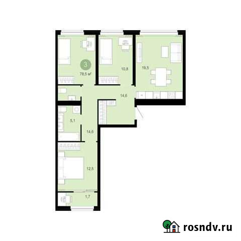 3-комнатная квартира, 80 м², 5/10 эт. на продажу в Тюмени Тюмень - изображение 1