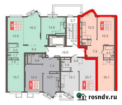 2-комнатная квартира, 58.6 м², 5/5 эт. на продажу в Химках Химки - изображение 1