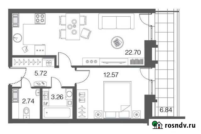 1-комнатная квартира, 47 м², 5/5 эт. на продажу в Сестрорецке Сестрорецк - изображение 1