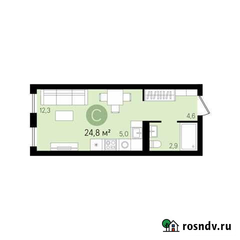Квартира-студия, 24.8 м², 14/17 эт. на продажу в Новосибирске Новосибирск - изображение 1