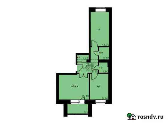 2-комнатная квартира, 55.3 м², 1/4 эт. на продажу в Обнинске Обнинск