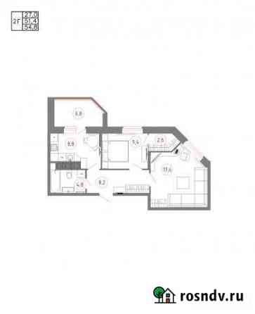 2-комнатная квартира, 54.8 м², 12/16 эт. на продажу в Брянске Брянск