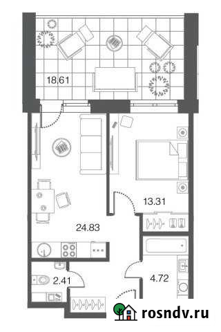 1-комнатная квартира, 45.2 м², 1/5 эт. на продажу в Сестрорецке Сестрорецк - изображение 1